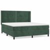 vidaXL Cama box spring con colch&oacute;n terciopelo verde oscuro 160x200 cm