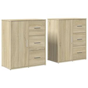 vidaXL Aparador de madera de ingeniería 2 uds roble Sonoma 60x31x70 cm