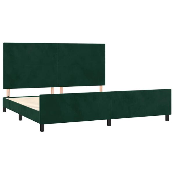 vidaXL Estructura cama sin colch&oacute;n terciopelo verde oscuro 200x200 cm