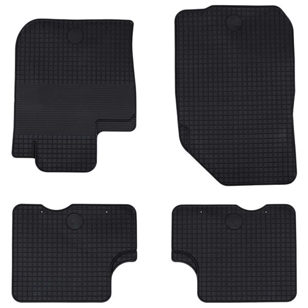 vidaXL Alfombrilla de Coche 4 pcs Negro Goma