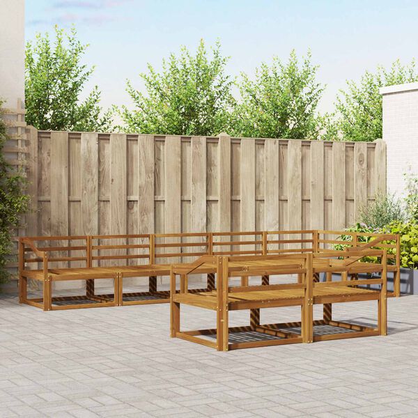 vidaXL Conjunto de sof&aacute;s de exterior 8 pcs Natural