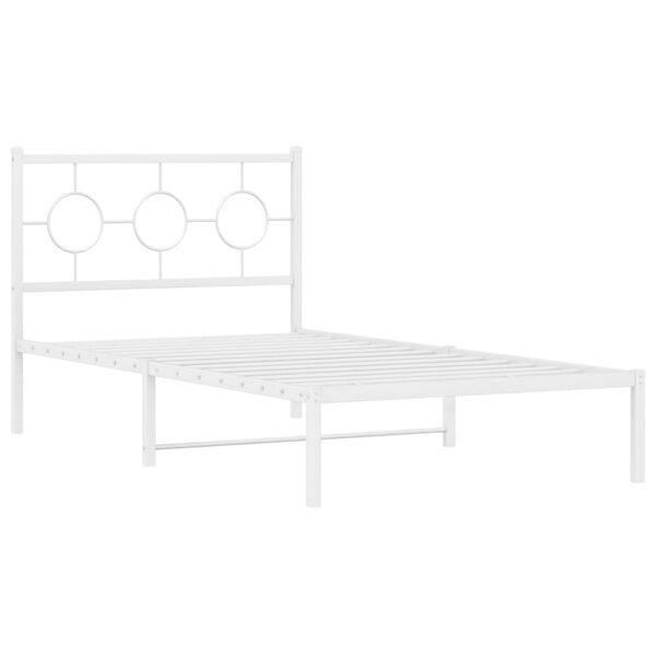 vidaXL Estructura cama sin colchón con cabecero metal blanco 100x190cm