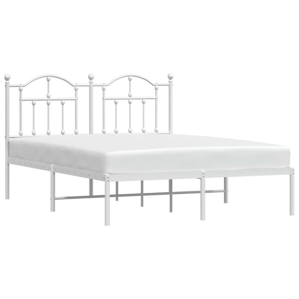 vidaXL Estructura cama sin colchón con cabecero metal blanco 140x200cm