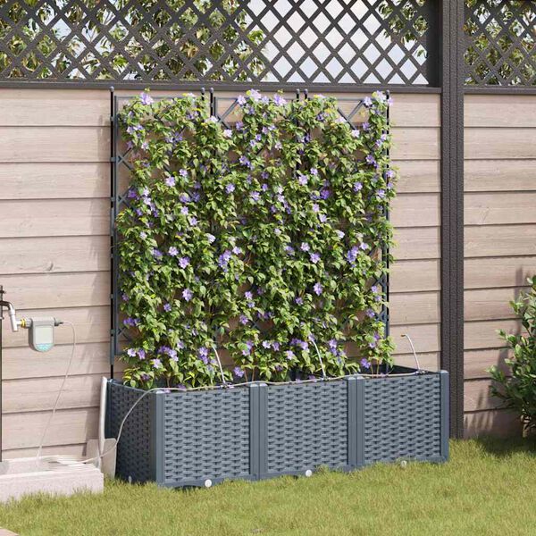 vidaXL Macetero de Jard&iacute;n 3 pcs Gris Claro Acero