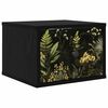 vidaXL Mesita de noche de pared RHENEN Roble Negro 36 x 33 x 25 cm