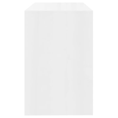 vidaXL Escritorio madera contrachapada blanco brillante 101x50x76,5 cm