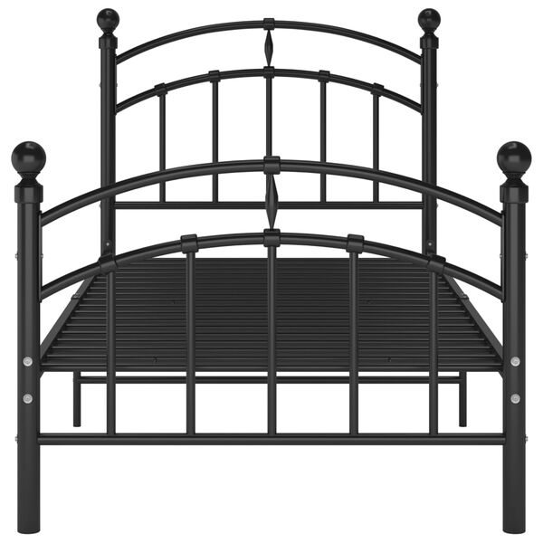 vidaXL Estructura de cama sin colch&oacute;n metal negro 100x200 cm