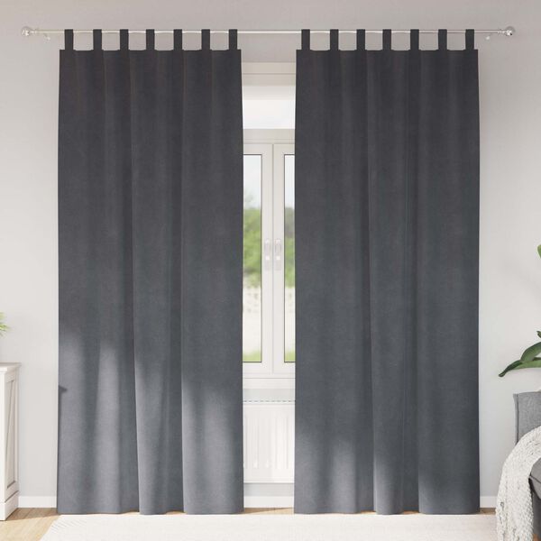 vidaXL Cortinas opacas 2 pcs Gris Claro 140 x 225 cm Terciopelo
