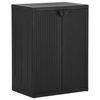 vidaXL Armario de almacenaje de jard&iacute;n PP rat&aacute;n negro 65x45x88 cm