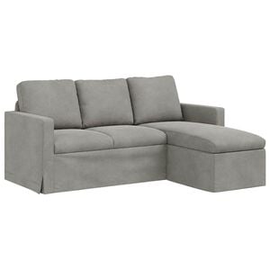 vidaXL Sof&aacute; Gris Claro 178 x 134 x 80 cm Terciopelo