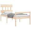 vidaXL Cama para personas mayores con cabecero madera maciza