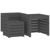 vidaXL Set de cajas de jard&iacute;n 3 piezas madera maciza de pino gris