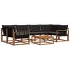 vidaXL Conjunto de sof&aacute;s de exterior con coj&iacute;n 7 pcs Natural y negro