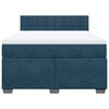 vidaXL Cama box spring con colch&oacute;n terciopelo azul 140x200 cm