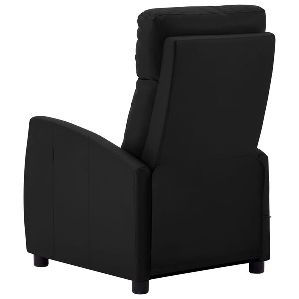 vidaXL Sillón de masaje de cuero sintético negro