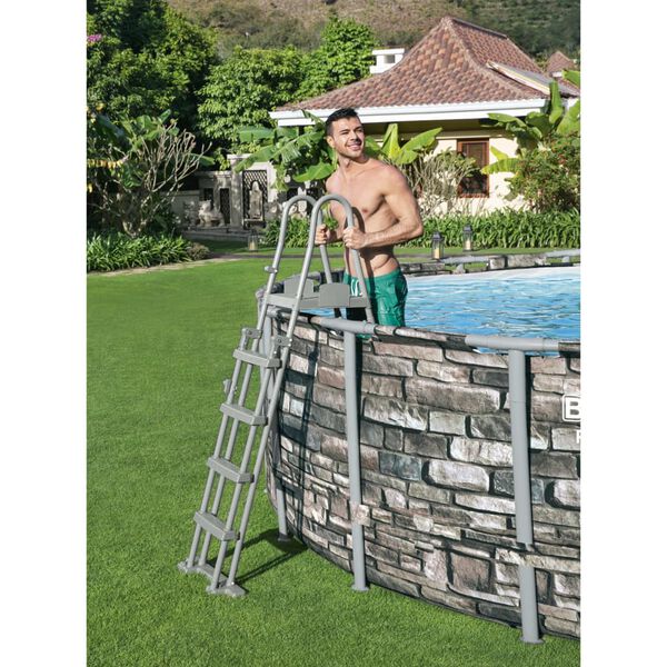 Bestway Escalera de piscina de seguridad 4 escalones Flowclear 132 cm