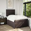 vidaXL Cama box spring con colch&oacute;n tela marr&oacute;n oscuro 120x190 cm