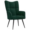 vidaXL Sill&oacute;n de relax con taburete terciopelo verde oscuro