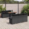 vidaXL Conjunto de sof&aacute; de jard&iacute;n 7 pcs Negro Polirat&aacute;n