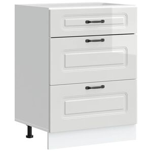 vidaXL Armario bajo de cocina "Kalmar" de madera de ingenier&iacute;a blanco brillante