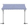 vidaXL Toldo de pie tela y acero azul y blanco 300x300 cm
