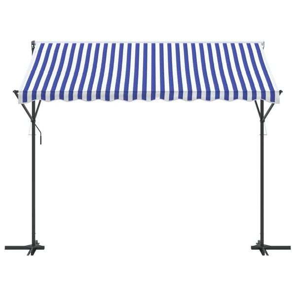 vidaXL Toldo de pie tela y acero azul y blanco 300x300 cm