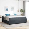vidaXL Estructura de cama con colch&oacute;n Gris oscuro 200 x 200 cm tela