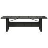 vidaXL Mesa de jard&iacute;n superficie de vidrio rat&aacute;n PE negro 240x90x75 cm