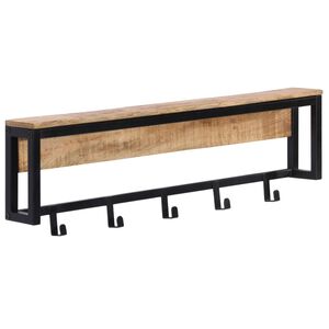 vidaXL Perchero madera maciza de mango rugosa 87x10x27 cm