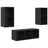 vidaXL Conjunto de mueble de TV 3 uds. Roble Negro
