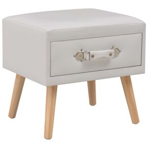 vidaXL Mesita de noche blanco 40x35x40 cm cuero sint&eacute;tico