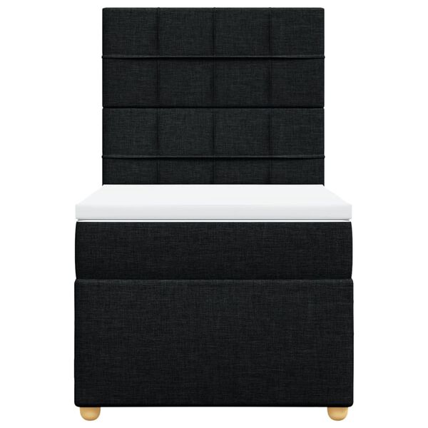 vidaXL Cama box spring con colch&oacute;n tela negro 100x200 cm