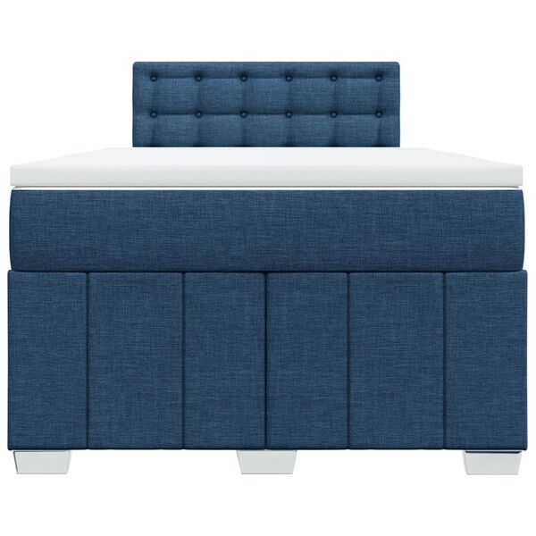 vidaXL Cama box spring con colch&oacute;n tela azul 120x190 cm