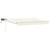 vidaXL Toldo manual retr&aacute;ctil con LEDs Crema y Blanco 2,5 x 2 m
