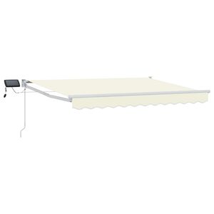 vidaXL Toldo manual retr&aacute;ctil con LEDs Crema 2,5 x 2 m