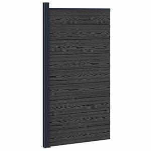 vidaXL Panel de valla 95 x 186 cm WPC y Aluminio Negro