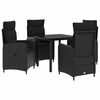 vidaXL Juego de mesa y sof&aacute; 5 uds. Negro
