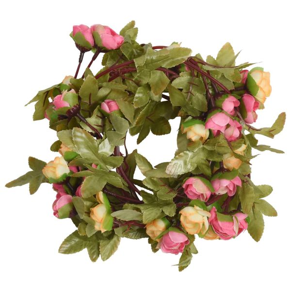 vidaXL Guirnaldas de flores de Navidad 6 uds rosa 215 cm