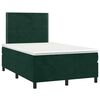vidaXL Cama box spring colch&oacute;n y LED terciopelo verde oscuro 120x190cm