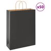 vidaXL Bolsas de papel con asas 50 uds negra 32x12x42 cm