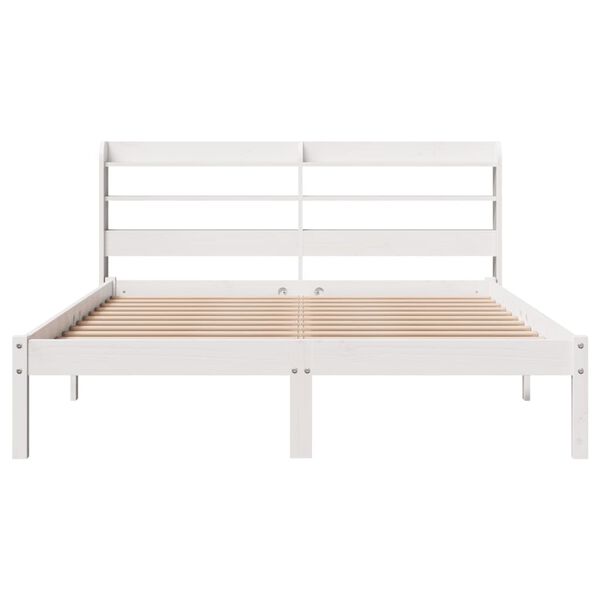 vidaXL Estructura de cama sin colchón madera maciza blanca 120x190 cm