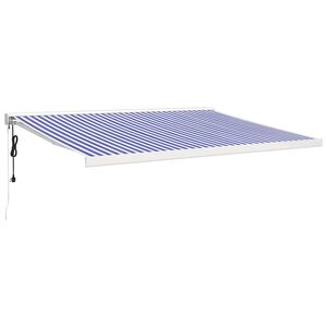 vidaXL Toldo retr&aacute;ctil aluminio y tela azul y blanco 4x3 m