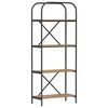 vidaXL Estante de libros 4 niveles 60 x 30 x 146 cm Roble artisan
