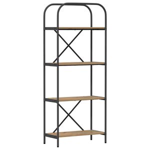 vidaXL Estante de libros 4 niveles 60 x 30 x 146 cm Roble artisan