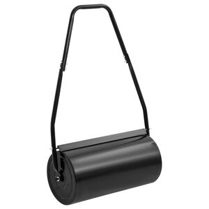 vidaXL Rodillo para c&eacute;sped con mango acero y hierro negro 42 L