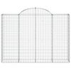 vidaXL Cestas gaviones 14 uds forma de arco hierro 200x30x140/160 cm