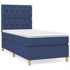 vidaXL Cama box spring con colch&oacute;n tela azul 80x200 cm