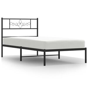 vidaXL Estructura cama sin colch&oacute;n con cabecero metal negro 80x200 cm