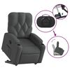 vidaXL Sill&oacute;n reclinable elevable de tela gris oscuro
