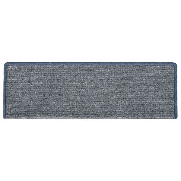 vidaXL Alfombrillas para escaleras 30 unidades 65x21x4 cm Gris claro y azul Borde rectangular